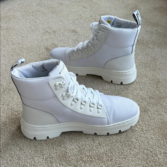 Doc Martens Mono White Poly Casual Combat Boots Air Wair Women’s size 10 - Picture 6 of 10